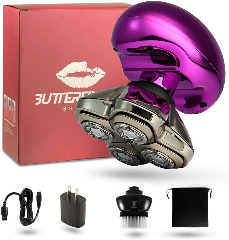 Skull Shaver Butterfly Kiss Pro Purple Best Electric Shaver for Bikini Leg Body Shaving and Gifting