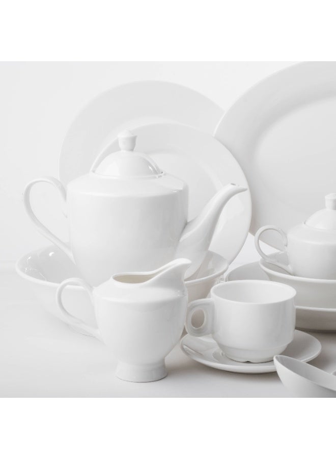 DIVA LADY ✨ 65-piece luxury porcelain dinner set – elegant white for every table 🍽️🤍 - Image 3