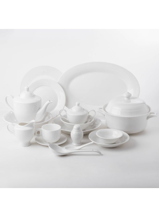 DIVA LADY ✨ 65-piece luxury porcelain dinner set – elegant white for every table 🍽️🤍 - Image 5