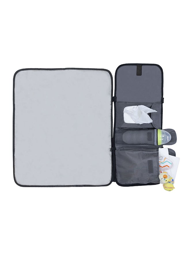 MOON Portable Diaper Changing Station Waterproof Foldable Baby Travel Changing Bag Kit - Black Twill - Image 1