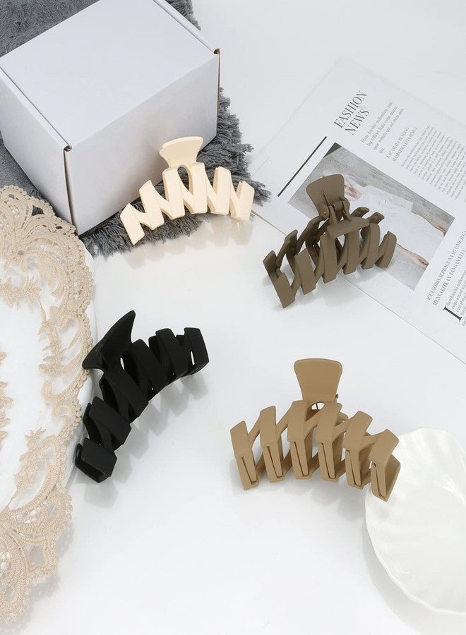SuPoo Large Hair Clips 4.7" for Thick Hair, Strong Hold Banana Claw and Jumbo Jaw Clips, Cute Big Hair Clips for Women, Hair Styling Accessories, Matte Finish, 4 Count - Image 3