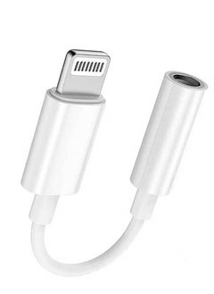 "Lightning to 3.5mm Adapter Cable for iPhone – White, Headphone Converter"