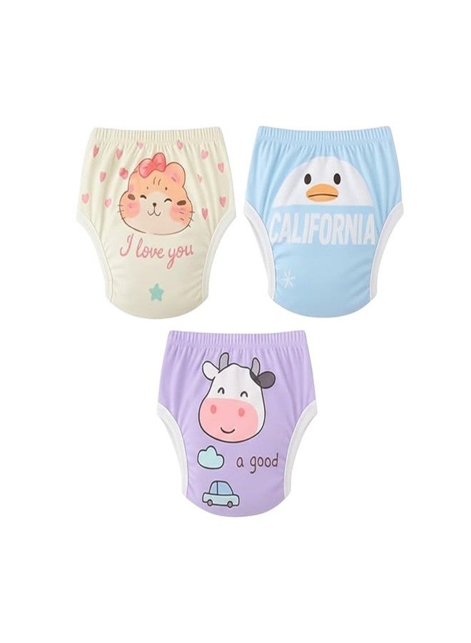 Dharmnirdosh Baby Girls Diaper Soft, Washable & Reusable Cotton Nappies, Pants,Potty Training Panties/Padded Underwear | (2, Multicolor, 1-2 Years) - Image 4