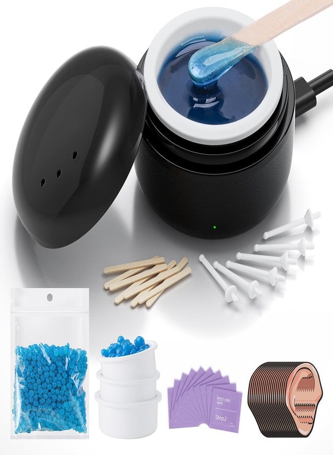 Azang Nose Wax Kit Men, Nose Ear Hair Waxing Kit with 100g Wax, 56 Pcs Accessories, Nose Ear Hair Removal Kit, USB Fast Heat, Smart Constant Temp, Upgraded Size, Multi-Accessories, - Image 1