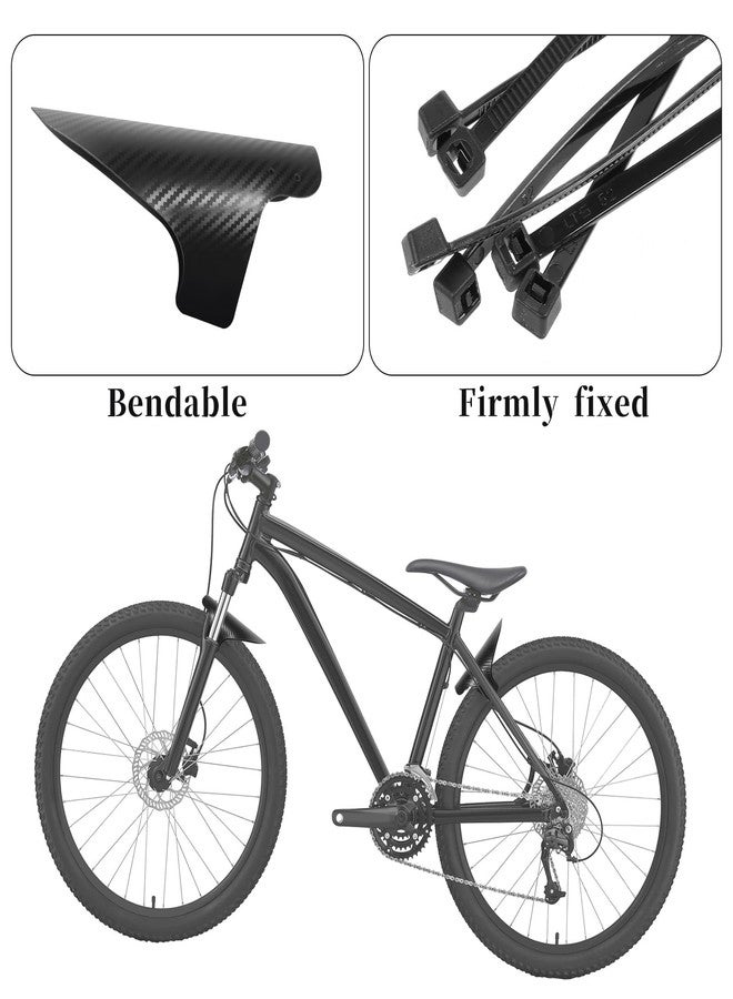 salbsever 2 Sets Mountain Bike Fender Rear and Front Compatible Bicycle Mudguard Adjustable 29" Plus Size with 15 Cable Ties for Fat Bike Wheel Sizes and All Disc Brake Bicycles - Image 4