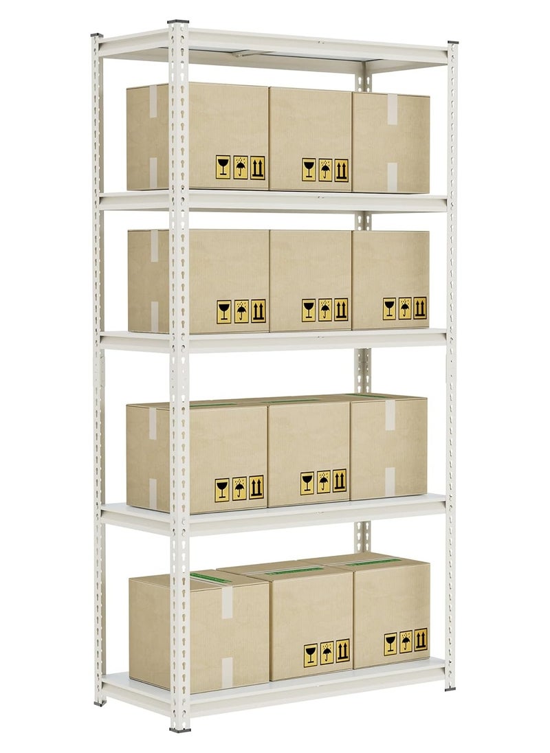 DubaiGallery 5-tier Metal Shelving Unit Adjustable Garage Storage Utility Rack Heavy Duty Shelves Organization Multipurpose Shelf Warehouse Basement Kitchen Living Room pantry  - Image 1