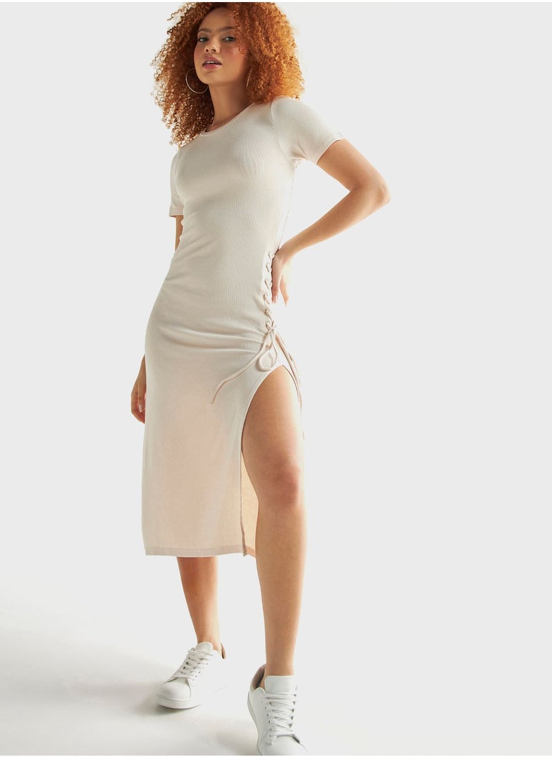 FAV - Tie Detail Side Slit Dress - Image 1