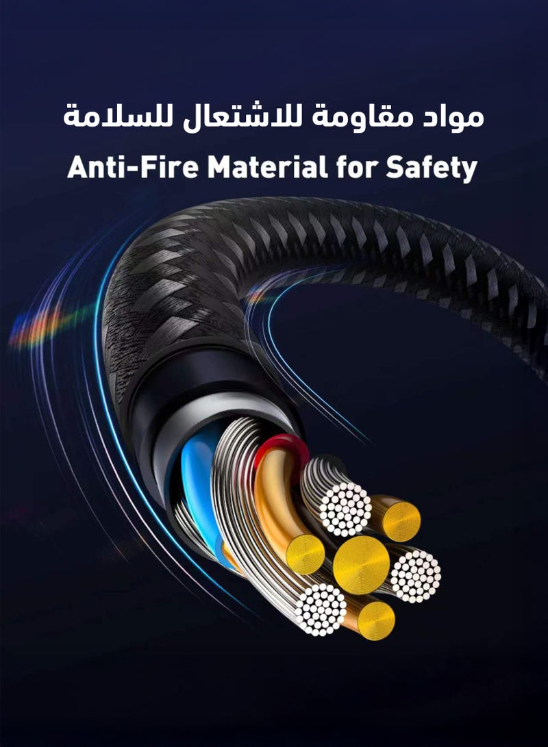 JODA 60W USB-C to Lightning 1M Black   Cable – 60W Fast Charging, Braided Nylon Cable, Safe Fast Charging, Smart Device & iPhone Charging Cable, Durable Charger, Long-Lasting Charging Cable, USB-C Cable Charger, Super Fast Charging, 1 Meter Cable, iPhone & Android Charger, Strong & Flexible Charging Cable - Image 5