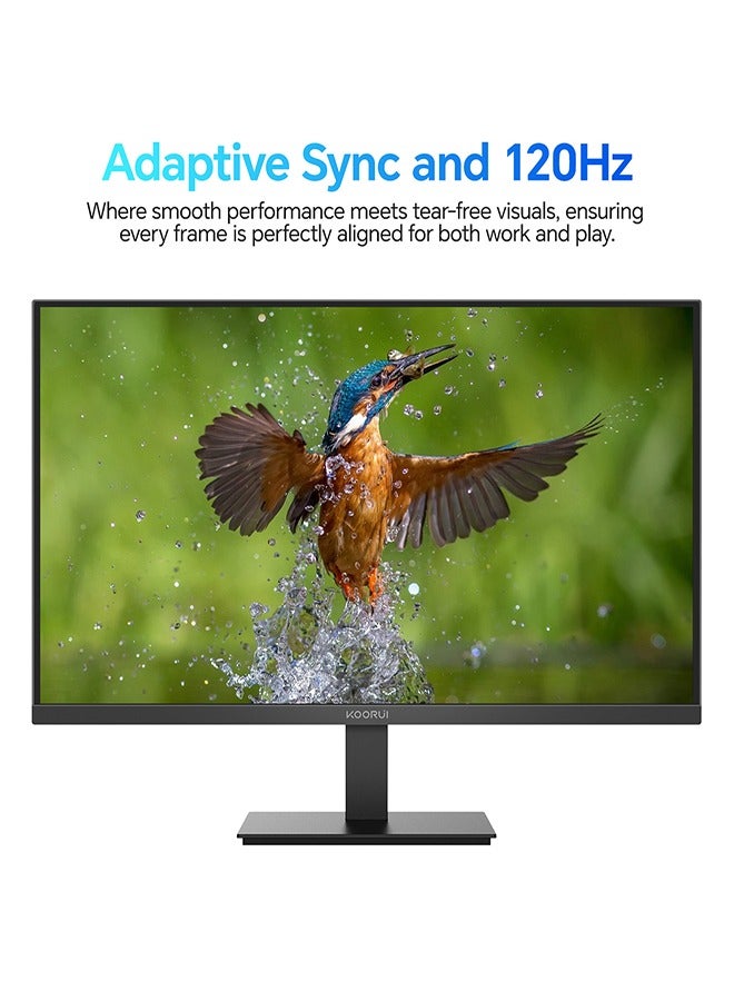 KOORUI KOORUI 24-Inch Full HD IPS Monitor 1920 x 1080, Ultra-thin design, 120Hz 99% sRGB, Adaptive Sync, VESA Mountable, Tilt Adjustable, Eye protection, HDMI and VGA, E2411H  - Image 2