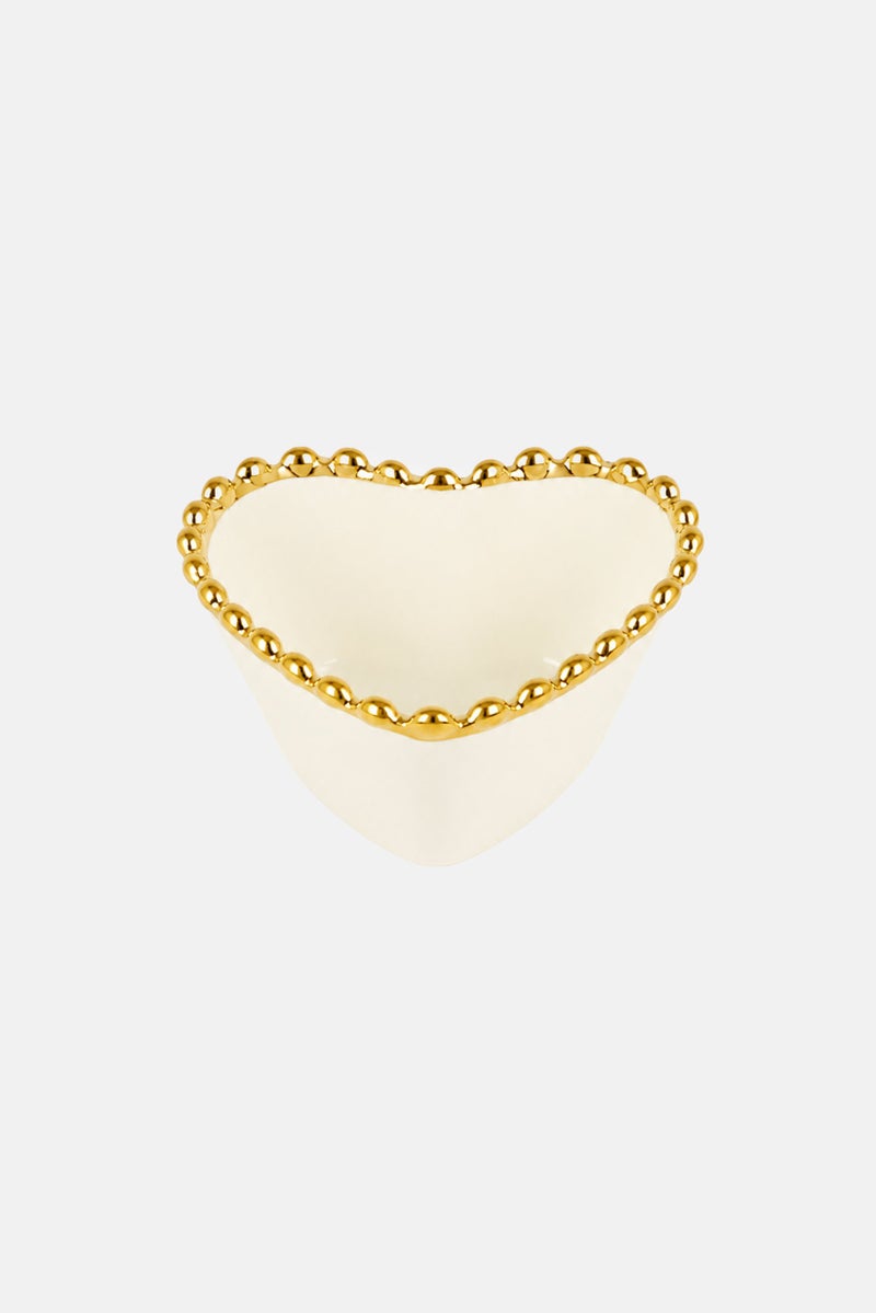 Bombay Ceramic Heart Shaped Dessert Bowl , Off White - Image 2