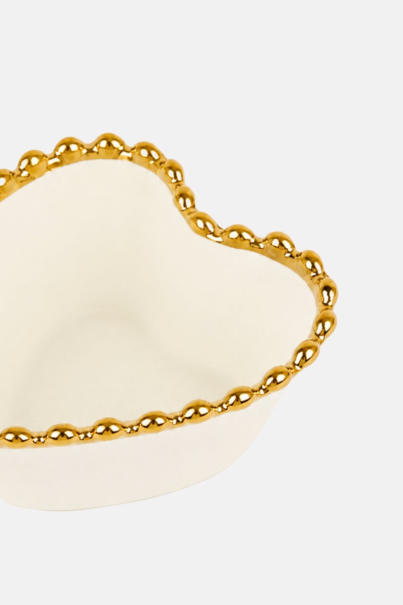 Bombay Ceramic Heart Shaped Dessert Bowl , Off White - Image 3