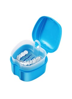 ROSENICE Denture Case Denture Bath Box Case Dental Orthodontic Retainer False Teeth Storage Case Box with Strainer denture cups for soaking dentures (Blue)  - Image 5