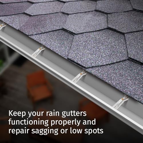 KishYa 50 Pack Gutter Hangers, Gutter Hangers 5 Inch, Rain Gutter Hangers, Heavy Duty Gutter Hangers with a Pre Inserted Rust Resistant Screw, Hidden Gutter Hangers for 5" K Style Aluminum Gutters - Image 4