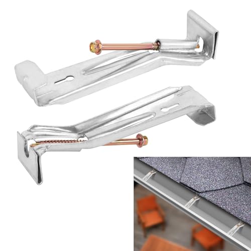 KishYa 50 Pack Gutter Hangers, Gutter Hangers 5 Inch, Rain Gutter Hangers, Heavy Duty Gutter Hangers with a Pre Inserted Rust Resistant Screw, Hidden Gutter Hangers for 5" K Style Aluminum Gutters - Image 1