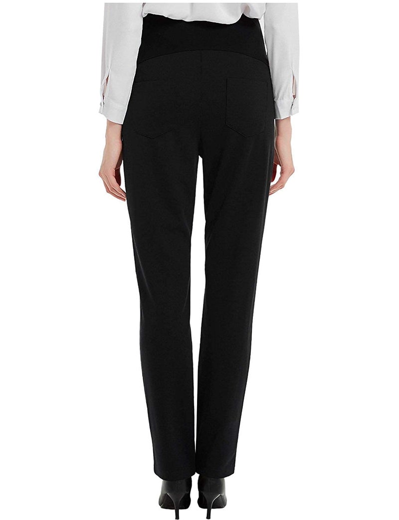 Bhome Maternity Work Long Pants Flattering Stretch Slim Fitted Trousers Black S - Image 2