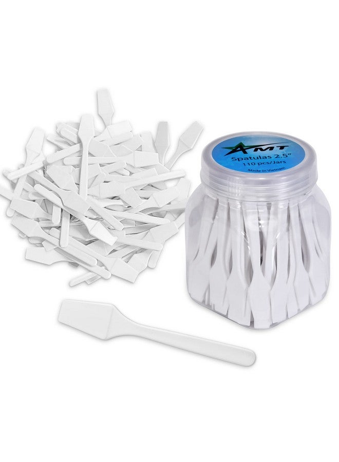 AMT 110 PCS Cosmetic Spatula, 2.5" Make Up Disposable Plastic Spatula, Facial Cream Mask Scoop, Skin Care Plastic Spoon for Mixing & Sampling (110 PCS) - Image 1