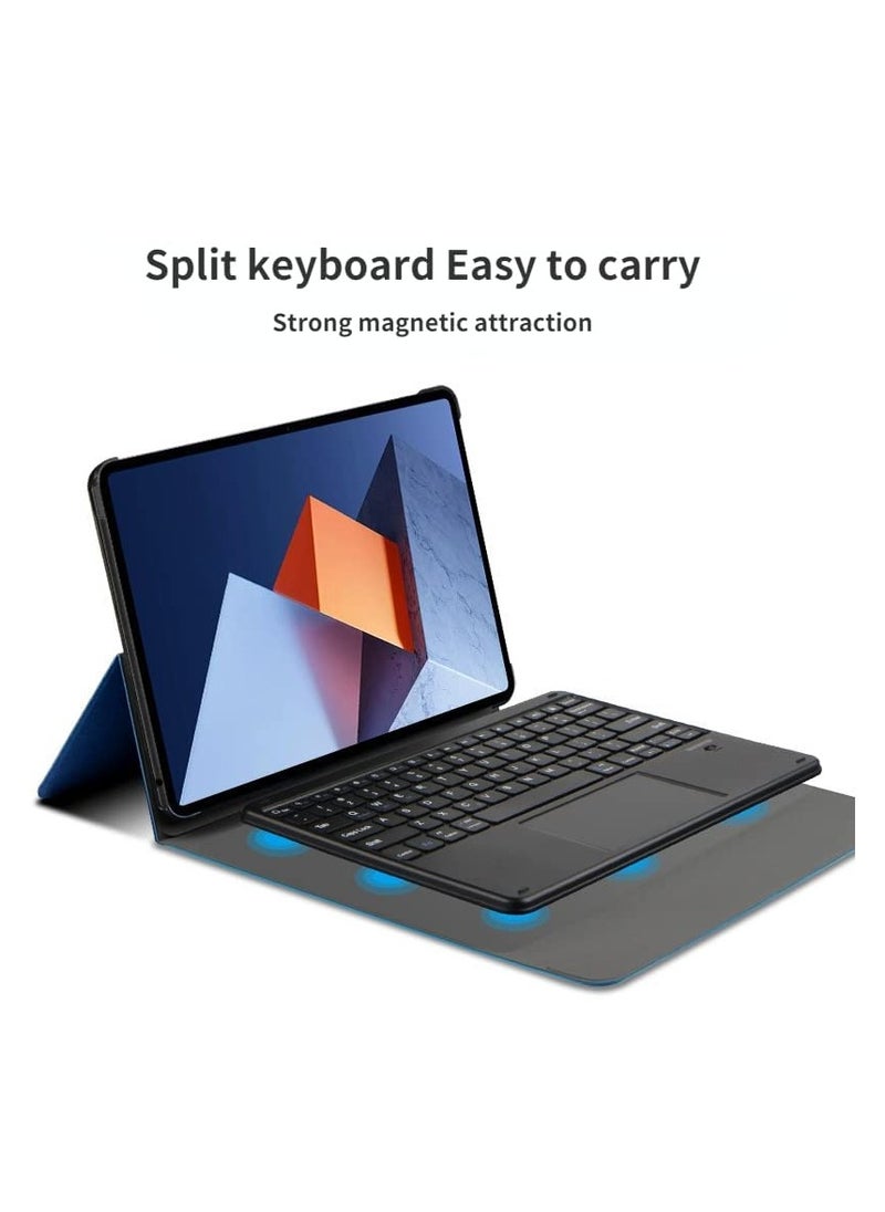 3 in 1, Arabic and English Keyboard Case for MateBook E 12.6 2022 Case with Bluetooth Mouse, Lightweight Cover with Detachable Bluetooth Touch Keyboard (Black)