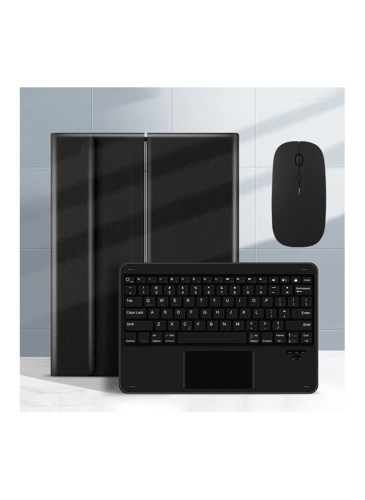 3 in 1, Arabic and English Keyboard Case for MateBook E 12.6 2022 Case with Bluetooth Mouse, Lightweight Cover with Detachable Bluetooth Touch Keyboard (Black)