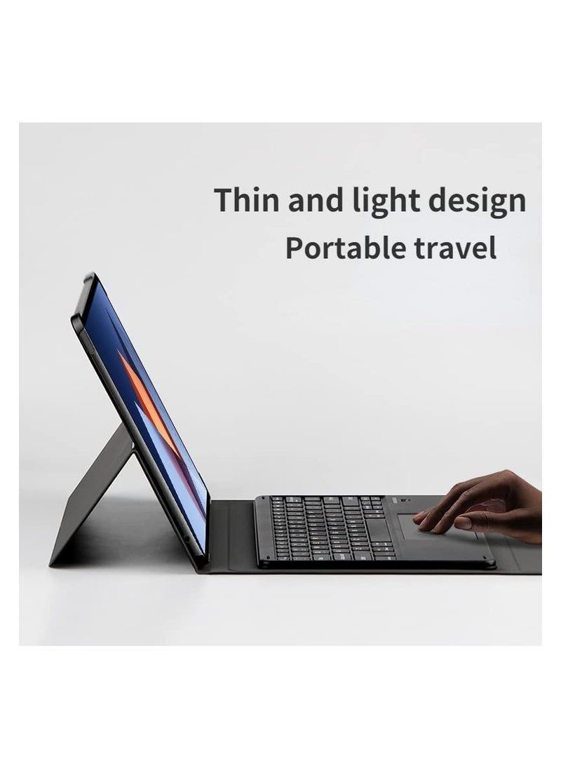 3 in 1, Arabic and English Keyboard Case for MateBook E 12.6 2022 Case with Bluetooth Mouse, Lightweight Cover with Detachable Bluetooth Touch Keyboard (Black)