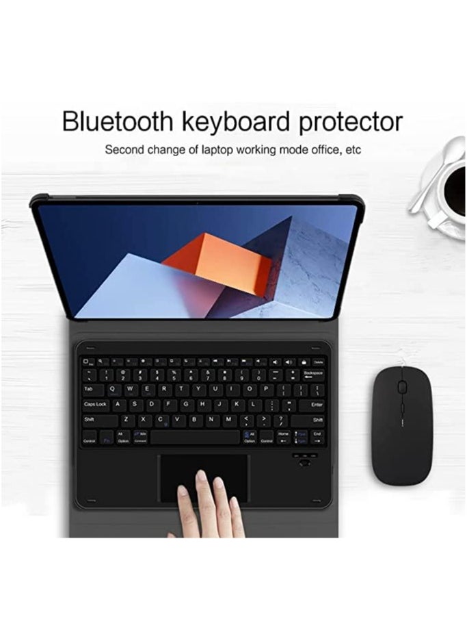 3 in 1, Arabic and English Keyboard Case for MateBook E 12.6 2022 Case with Bluetooth Mouse, Lightweight Cover with Detachable Bluetooth Touch Keyboard (Black)