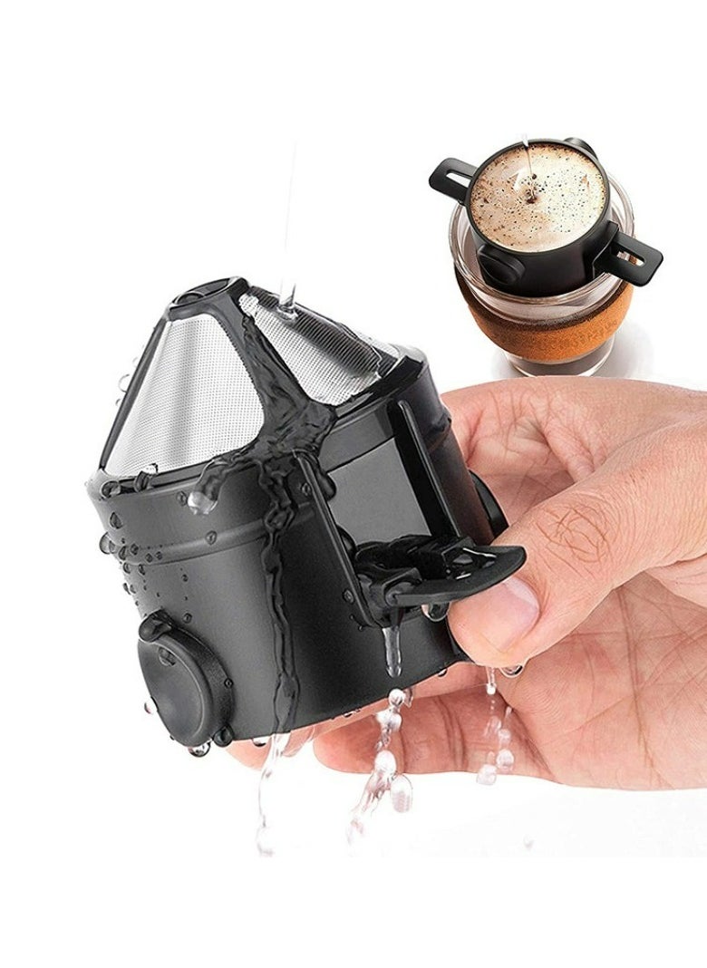 Generic 1-Pack Black  Stainless Steel Coffee Filter, Portable Coffee Maker For Office, Camping And Travel  - Image 4