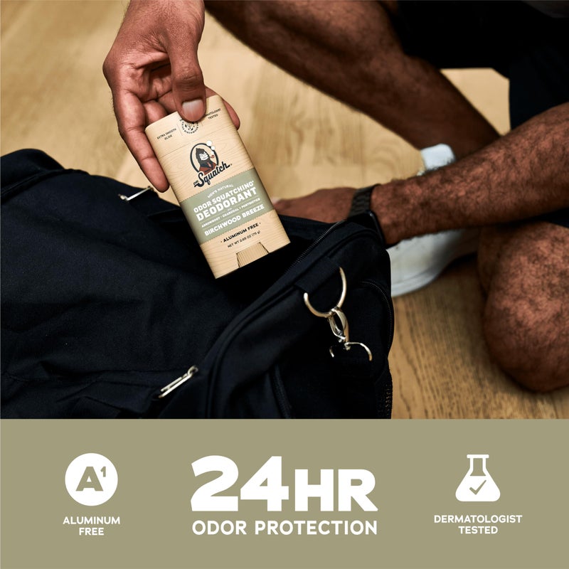 Dr. Squatch مزيل عرق طبيعي للرجال من دكتور سكواتش 3 عبوات - مزيل عرق للرجال خالي من الألمنيوم (2.65 أونصة، 3 عبوات) رائحة: نسيم خشب البتولا - Image 3
