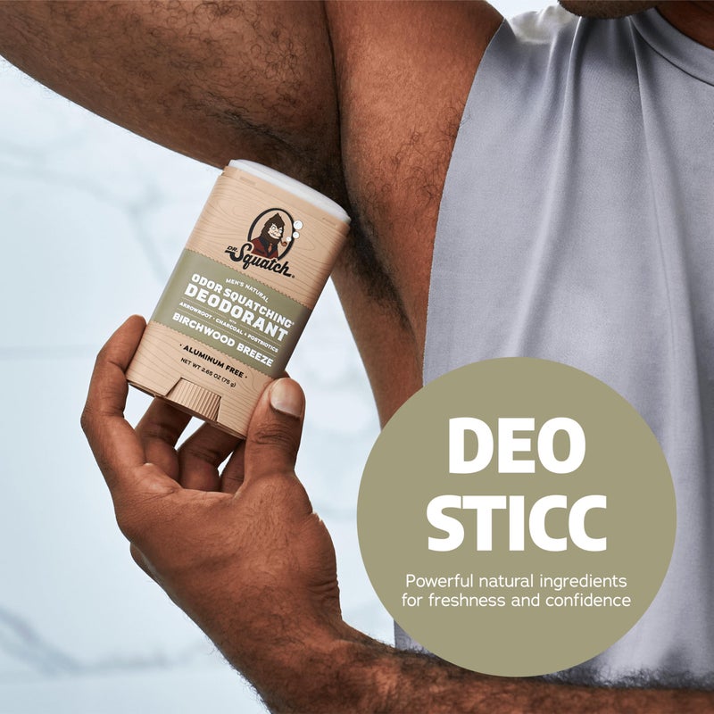 Dr. Squatch مزيل عرق طبيعي للرجال من دكتور سكواتش 3 عبوات - مزيل عرق للرجال خالي من الألمنيوم (2.65 أونصة، 3 عبوات) رائحة: نسيم خشب البتولا - Image 5
