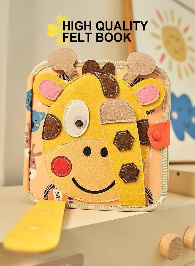 Prime Choice Montessori Busy Board Felt Book for Toddlers, Portable Animal-Themed Soft Activity Book, Sensory Learning Toy, Interactive Quiet Book for Early Education, Travel Toy for Babies and Kids - Image 3