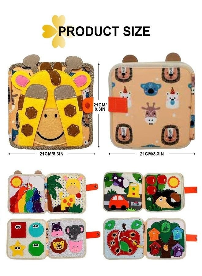 Prime Choice Montessori Busy Board Felt Book for Toddlers, Portable Animal-Themed Soft Activity Book, Sensory Learning Toy, Interactive Quiet Book for Early Education, Travel Toy for Babies and Kids - Image 2