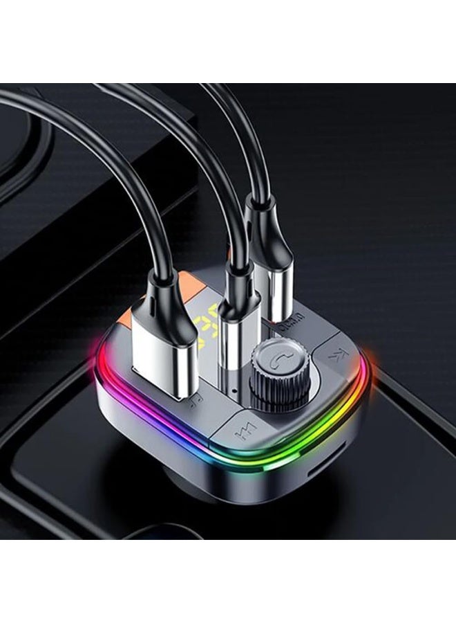 Yesido Car Charger 43W Fast Charging PD + QC3.0 | Bluetooth FM Transmitter | Hands-Free Calling | USB & Type-C Ports | LED Display | Compatible with All Vehicles - Image 4