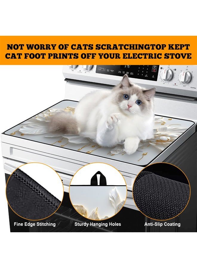 AOHMPT Multi-Design Stove Cover for Glass/Electric Stoves - 3-in-1 Heat-Resistant Protector Mat, Non-Slip Drying Rack 28"x20" - Image 4