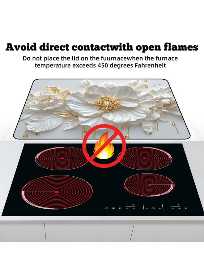 AOHMPT Multi-Design Stove Cover for Glass/Electric Stoves - 3-in-1 Heat-Resistant Protector Mat, Non-Slip Drying Rack 28"x20" - Image 3