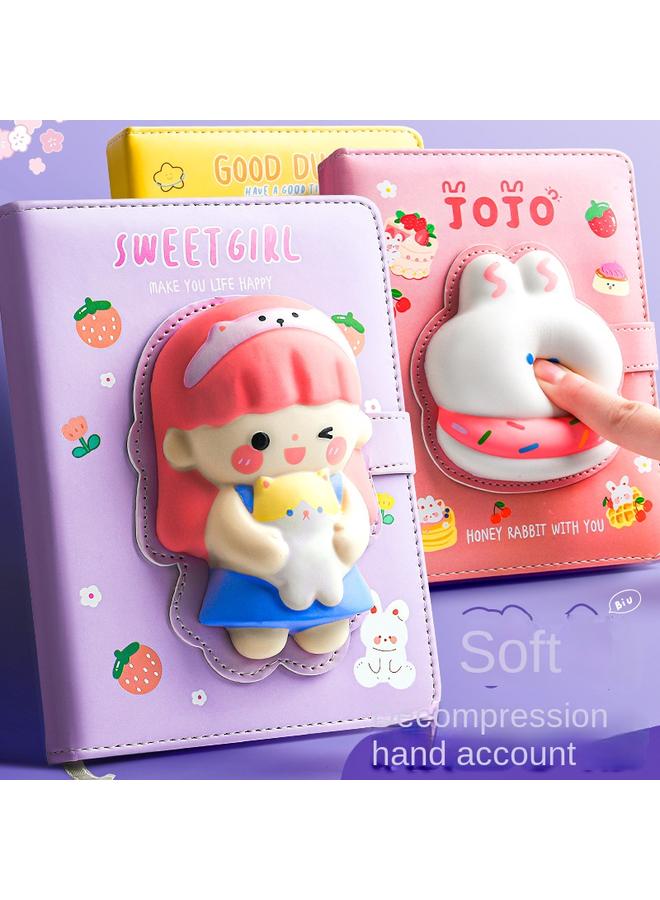 Bluejw Decompression Of This Decompression Notebook Students Super Cute Cute Girl Heart Creative Cartoon Hand Book Children's Hand Account Suit - Image 2