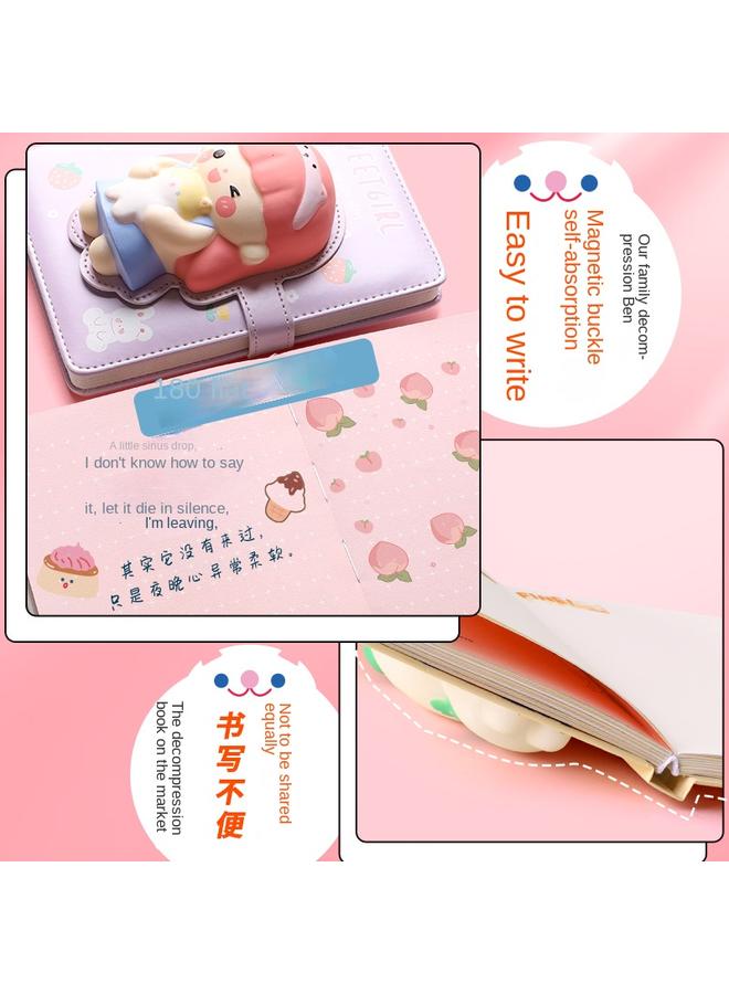 Bluejw Decompression Of This Decompression Notebook Students Super Cute Cute Girl Heart Creative Cartoon Hand Book Children's Hand Account Suit - Image 4