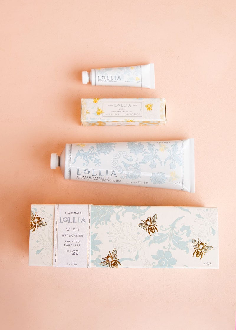 LOLLIA Wish No. 22 Handcreme Bundle, .33 oz. & 4 oz. â€“ Sugared Pastille â€“ Scented Hand Cream for Women, Moisturizing Hand Lotion for Dry Hands, Shea Butter & Cocoa Butter, Quick Absorbing Lotion - Image 3