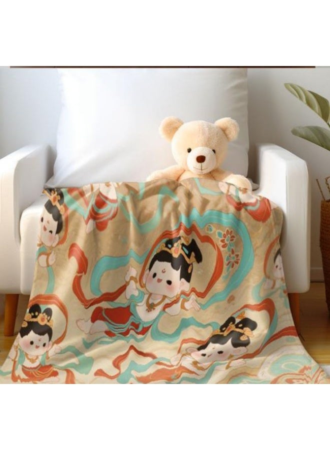 عام بطانية رقيقة من الفانيلا الكرتونية للأطفال أو الطلاب (دافئة ومريحة ومناسبة للنوم والألعاب) 100 سم * 150 سم - 1015 - Image 5