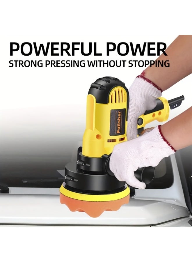 Buffer Polishing Waxing Machine, Variable Speed Car Polisher 600-3700 RPM with Detachable Handle/2pcs Sponge Pads/1pc Self-Adhesive Disc/1pc Wool Pad/Wrench for Multi-Purpose Use - Image 5