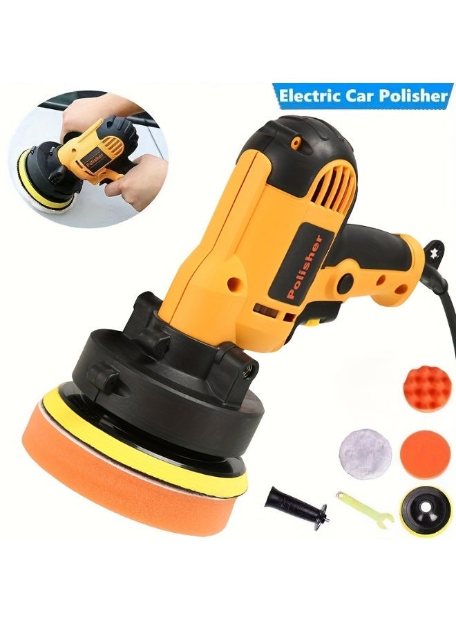 Buffer Polishing Waxing Machine, Variable Speed Car Polisher 600-3700 RPM with Detachable Handle/2pcs Sponge Pads/1pc Self-Adhesive Disc/1pc Wool Pad/Wrench for Multi-Purpose Use - Image 1
