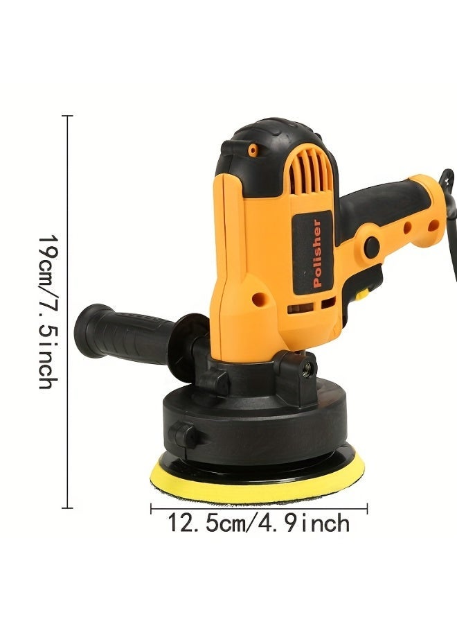 Buffer Polishing Waxing Machine, Variable Speed Car Polisher 600-3700 RPM with Detachable Handle/2pcs Sponge Pads/1pc Self-Adhesive Disc/1pc Wool Pad/Wrench for Multi-Purpose Use - Image 2