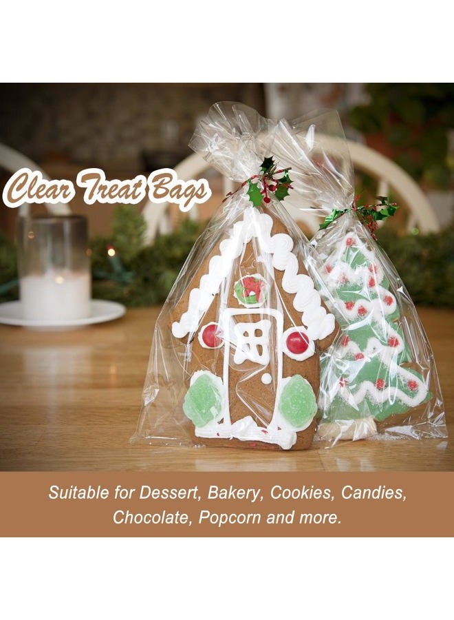 Morepack Cello Cellophane Treat Bags,5x7 Inches Clear Cellophane Bags 200 Pcs OPP Plastic Treat Bags with 200 Twist Ties for Gift Wrapping,Packaging Candies,Dessert,Bakery, Cookies, Chocolate,Party Favor - Image 3