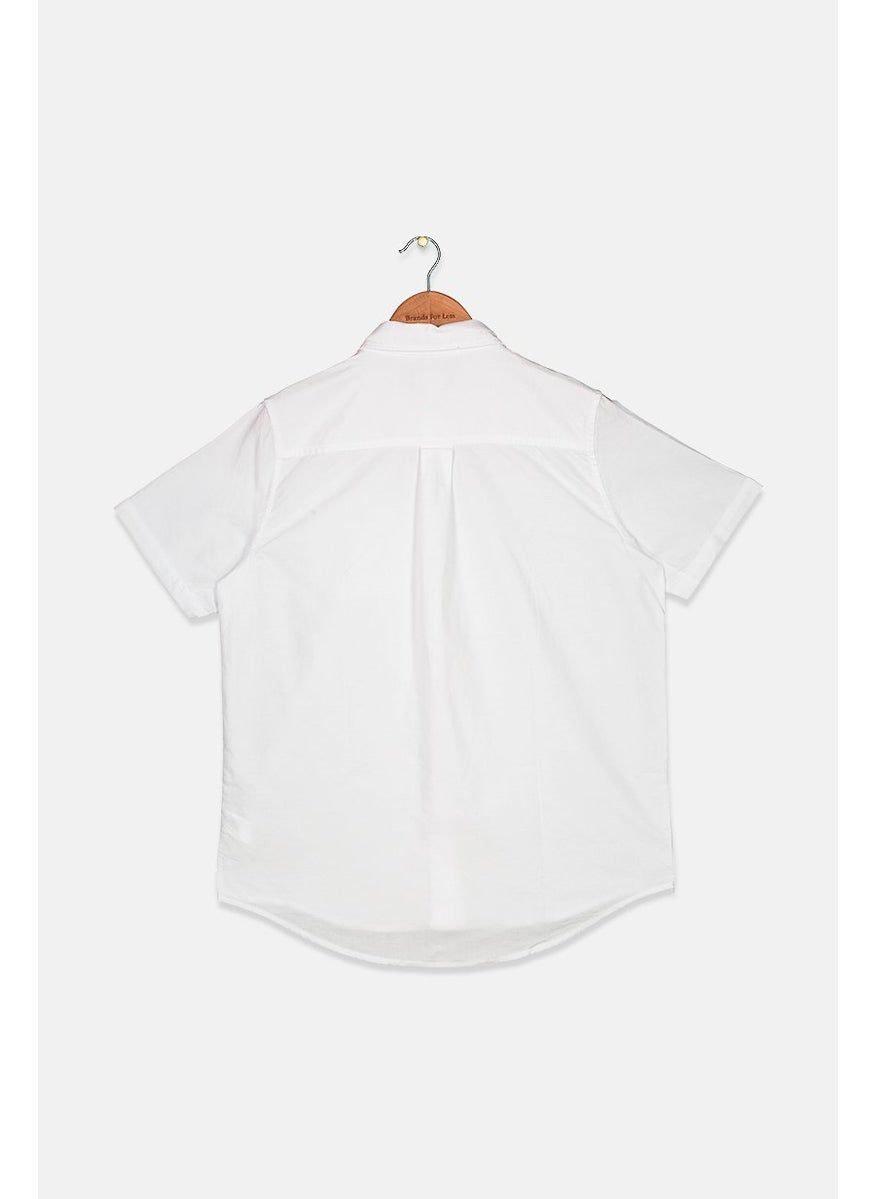 The Children's Place Kid Boys Front Pocket Casual Shirt, White  - Image 2