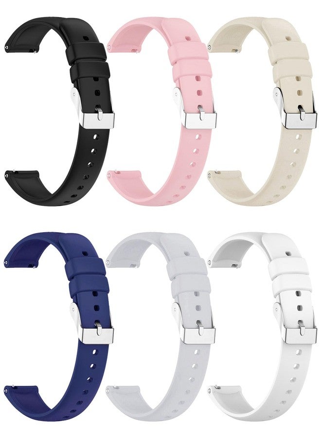 Xininyia 6-Pack Compatible with FITVII HM08 HM58/Amzhero-Runfit D26 / Virozis P67 / GADIXY G301 /RLQA Band 2/ KALOC Smart Watch Fitness Tracker Bands, 16mm Soft Silicone Adjustable Wristband Straps Replacement Bands - Image 1