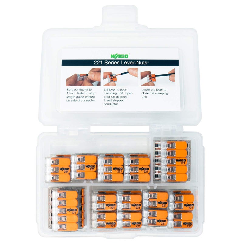 Peppy Products WAGO 221 Lever-Nuts 36pc Compact Splicing Wire Connector Assortment. Includes (16x) 221-412, (12x) 221-413, (8X) 221-415 - Image 5