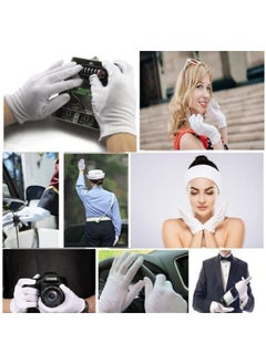 Generic 24 Pcs (12 Pair) White Cotton Gloves for Dry Hand Moisturizing Cosmetic Eczema Hand Spa and Coin Jewelry Inspection, Checking Gloves,Serving Gloves Stretchable  - Image 4
