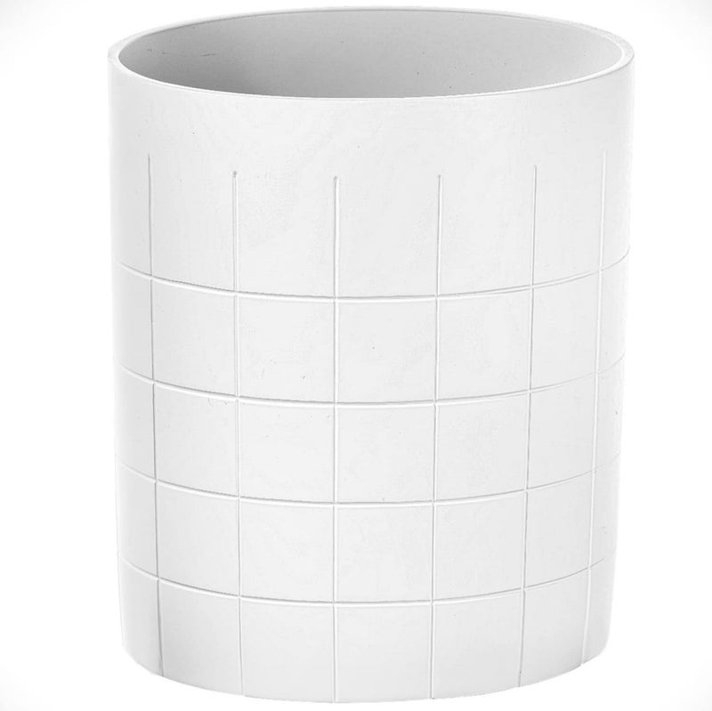 Creative Scents Polar White Small Bathroom Trash Can  Small Waste Basket for Bathroom  Space Friendly Wastebasket Bin for Powder Room Bedroom Or Living Room