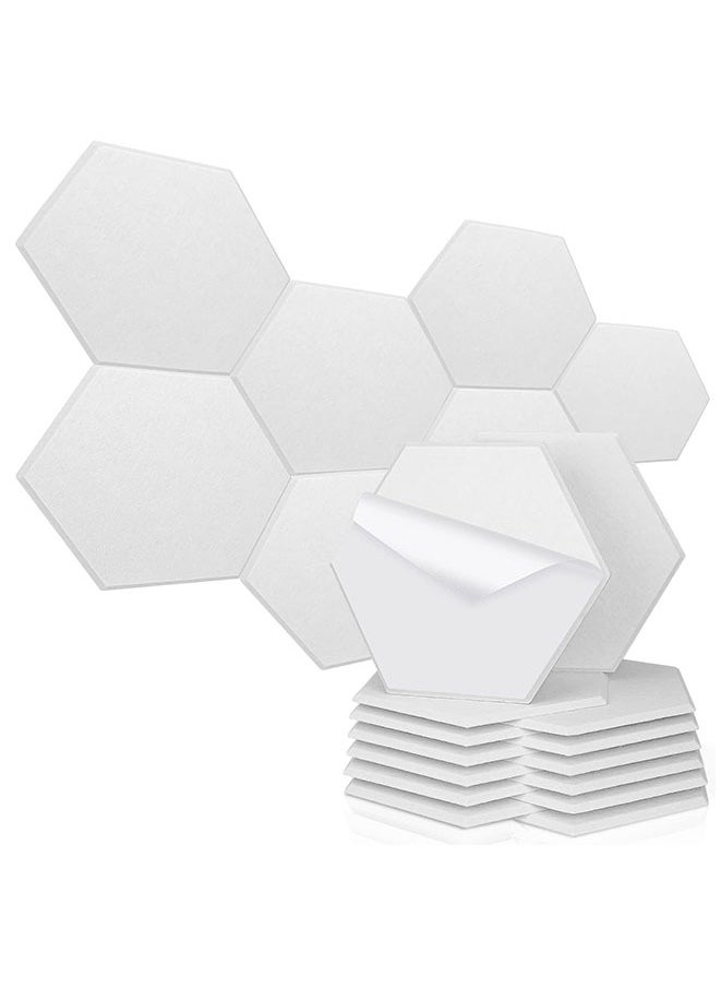 Muyixin - Recording Studio Soundproof Acoustic Panels for Wall Tiles Noise Blocking Self-Adhesive 11.8''X10''X0.35'' High Density Polyester Deadening Foam Panel for Door (M Hexagon 12 Pack) - Image 1