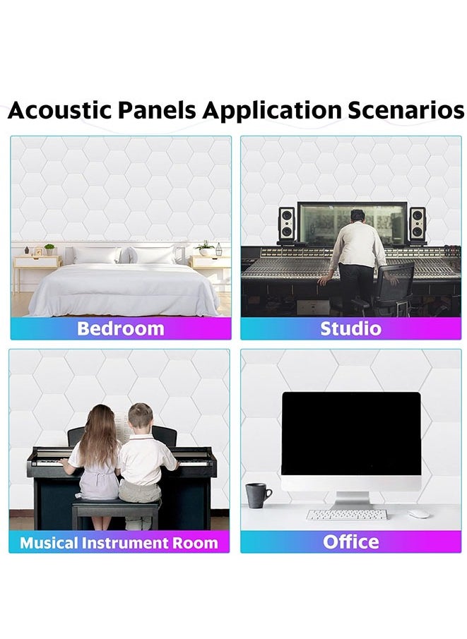 Muyixin - Recording Studio Soundproof Acoustic Panels for Wall Tiles Noise Blocking Self-Adhesive 11.8''X10''X0.35'' High Density Polyester Deadening Foam Panel for Door (M Hexagon 12 Pack) - Image 1