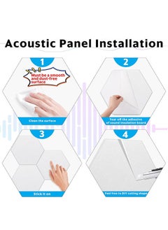 Muyixin Recording Studio Soundproof Acoustic Panels for Wall Tiles Noise Blocking Self-Adhesive 11.8''X10''X0.35'' High Density Polyester Deadening Foam Panel for Door (M Hexagon 12 Pack)  - Image 5