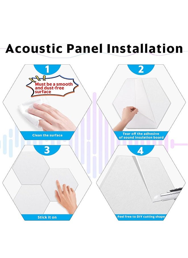 Muyixin - Recording Studio Soundproof Acoustic Panels for Wall Tiles Noise Blocking Self-Adhesive 11.8''X10''X0.35'' High Density Polyester Deadening Foam Panel for Door (M Hexagon 12 Pack) - Image 1