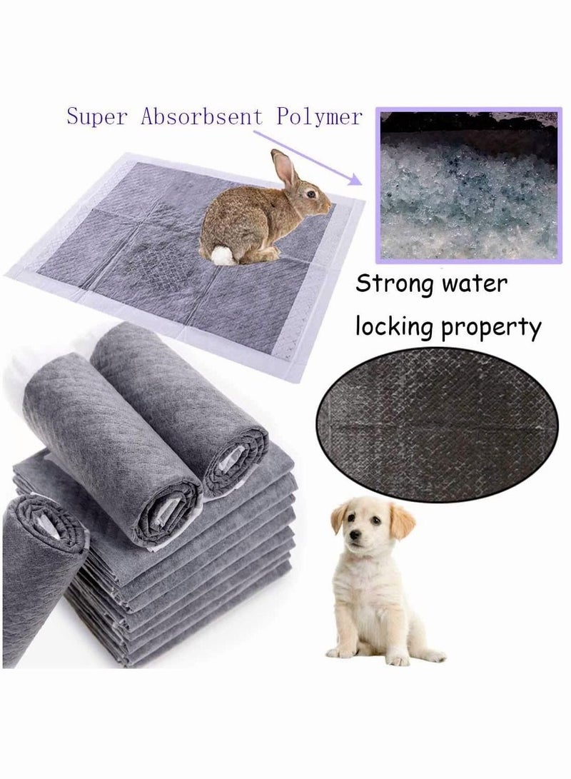 Generic Rabbit Pee Pads Disposable Cage Liners 100PCS All-Absorb Black Carbon Odor-Control Bunny Training Accessories with Quick-Dry Surface for Puppy, Kitten, Hedgehog Small Animals - Image 4
